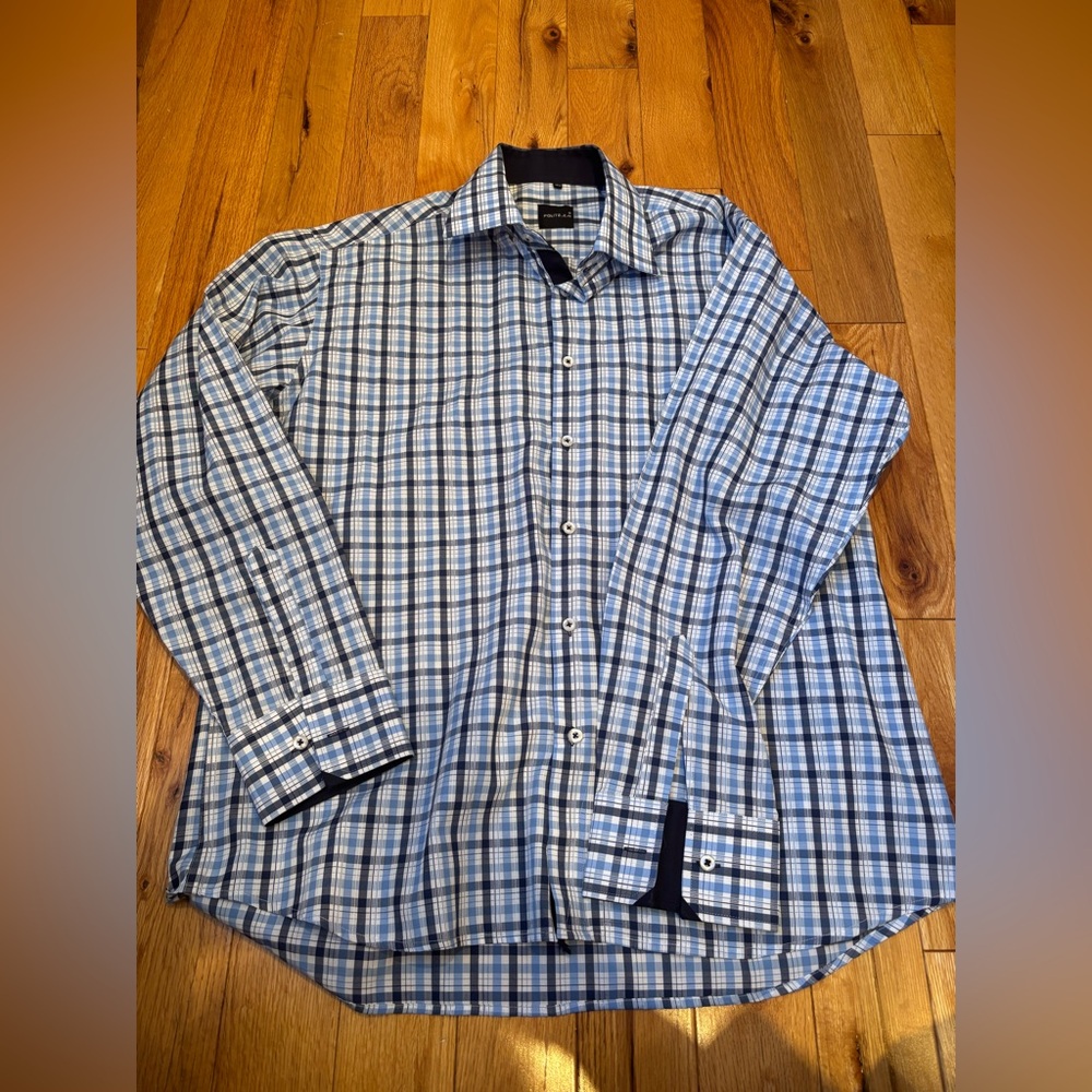 Classic Blue Checkered Men's Shirt